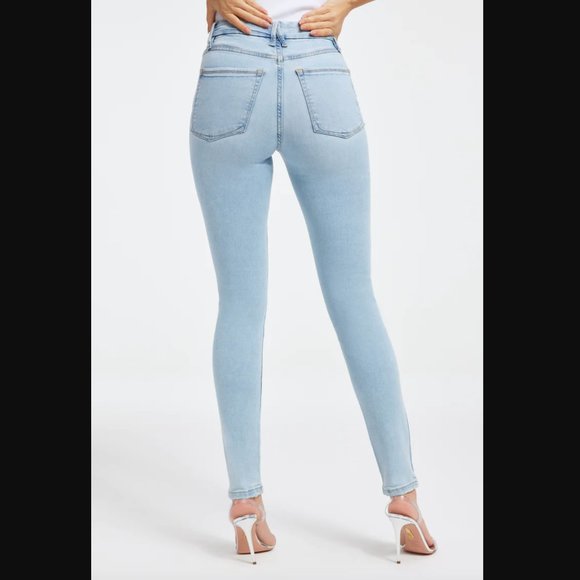 New Good American Good Legs skinny high rise distressed light wash ankle jean - Picture 4 of 15